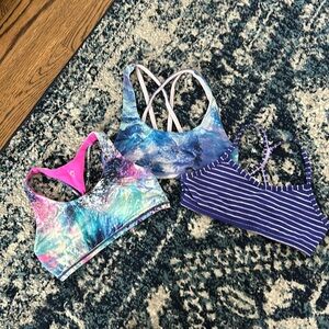 3 ivivva sports bras all fit size 14